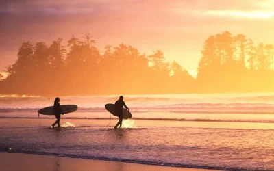 Surfing on Vancouver Island